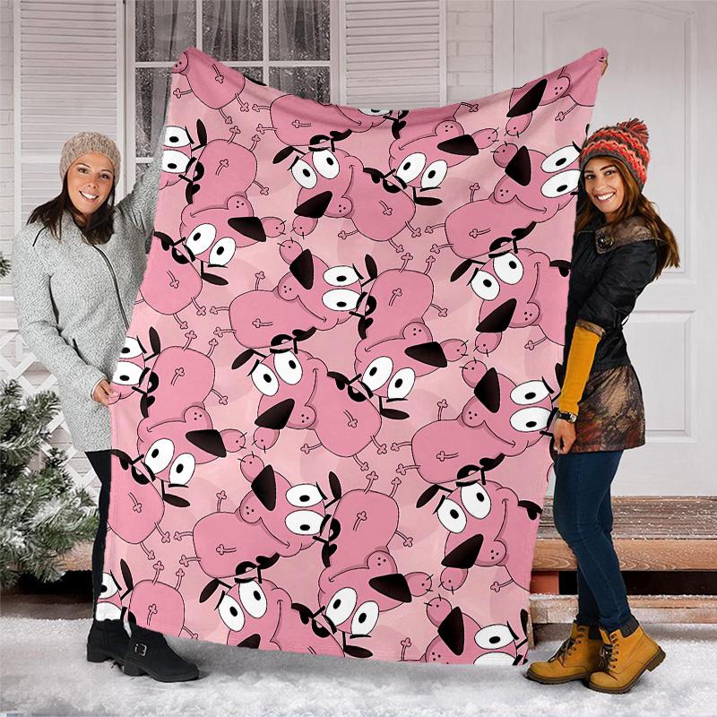 Courage the Cowardly Dog2 printed throw blanket—lightweight,soft,warm;versatile blanket for all seasons—perfect as &air-conditioning throw,nap blanket