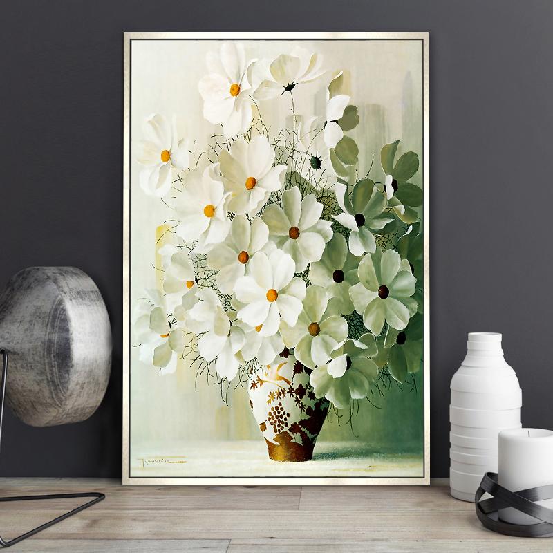 Abastract Flowers Oil Painting Canvas Posters and Prints Red Yellow White Pictures for Living Room Home Decor Wall Art Cuadros