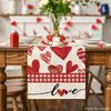 Artoid Mode Red Buffalo Plaid Love Heart Valentine's Table Runner, Anniversary Kitchen Dining Table Decoration for Home Party Decor 13x72 Inch