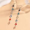 Geometric Circle Beaded Tassel Statement Earrings, Colorful Instagram Worthy European Style for Women