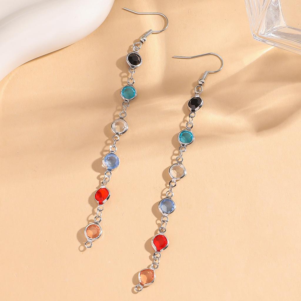 Geometric Circle Beaded Tassel Statement Earrings, Colorful Instagram Worthy European Style for Women