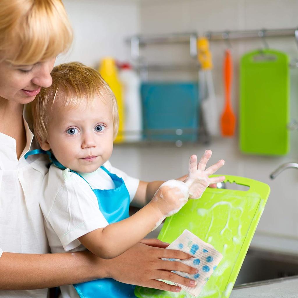 Patelai Mixed Fruit Swedish Kitchen Dishcloths Reble Dish Towels Absorbent and Fast Dry Cleaning Cloths for Kitchen Blueberry Cherry Strawberry Lemon