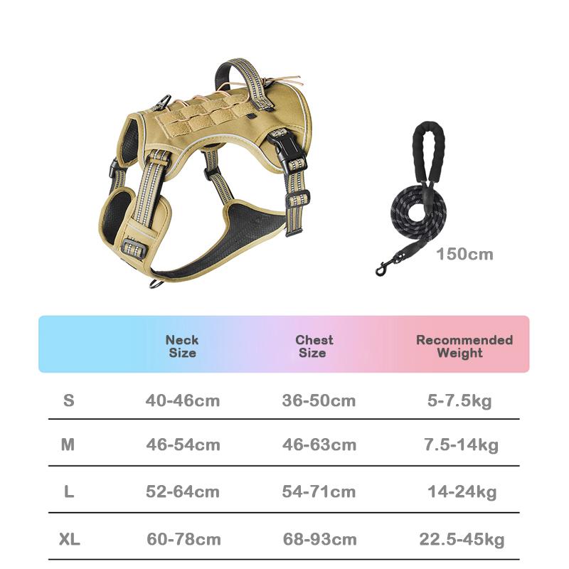 Heavy Duty Tactical Harness for Large Dogs Tactical Military Vest Multi-Functional Adjustable Pet Explosion Proof Training Vest