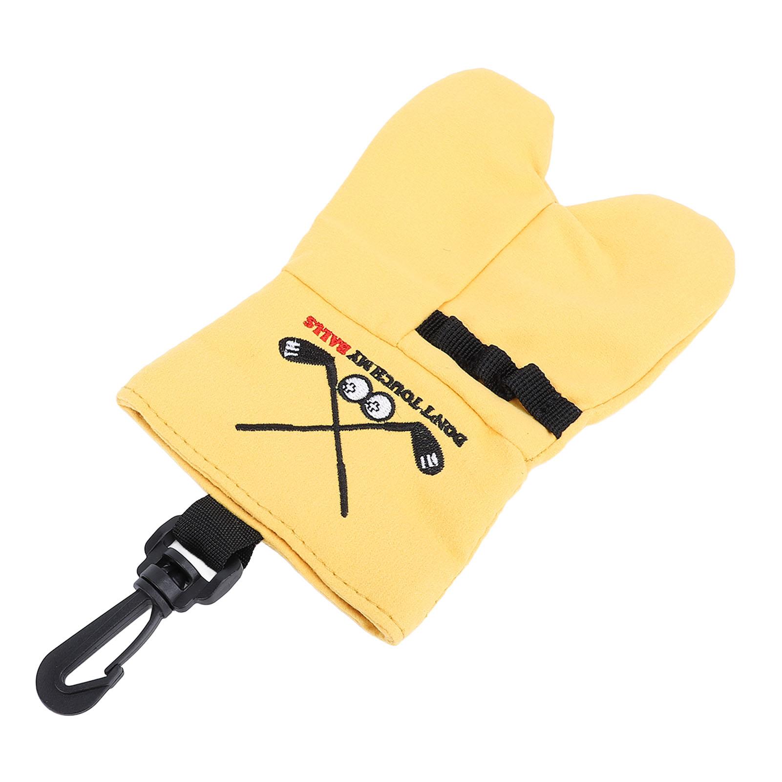 

Смешной принт Сумка для аксессуаров для мячей Двусторонняя бархатная Подвесная Портативный чехол для хранения мячей для клуба жёлтый