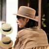 Women Summer Straw Hat French Elegant Flat Top Wide Brim Sun Hat Travel Beach Female Panama Sunscreen Cap