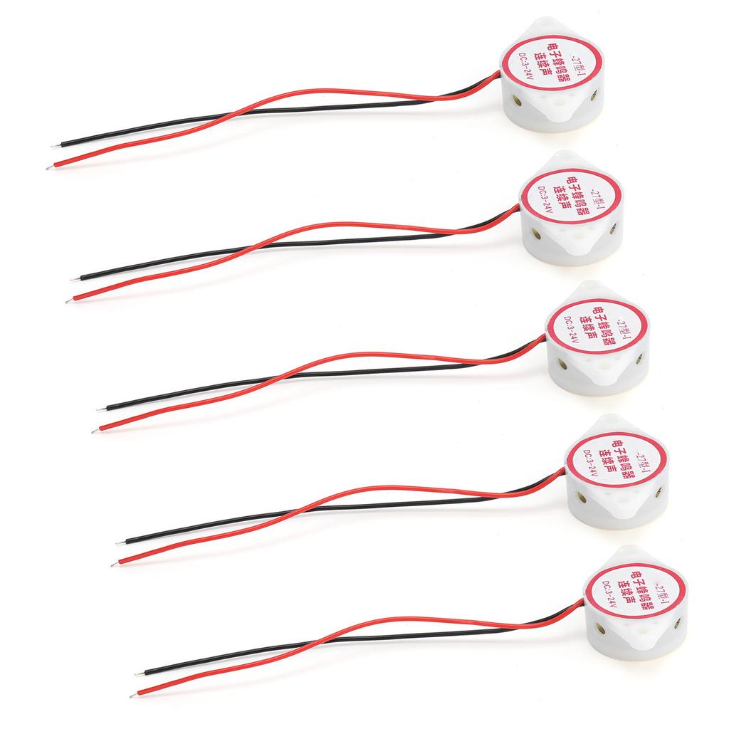 5Pcs Alarm Buzzer Continuous Beep Piezo Active HighDecibel Signal Sounder 95dB DC324V(White )