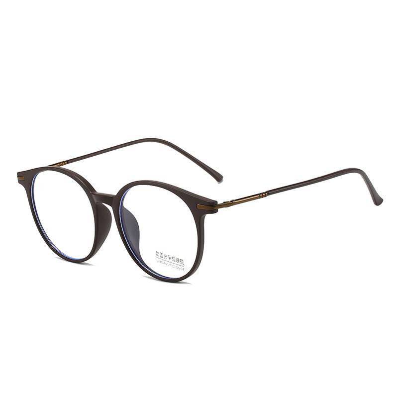 Cold Brown Round Large Frame 90 Ultra-Light Women'S Anti-Blue Glasses, Women Can Be Equipped With Myopia Glasses Frame