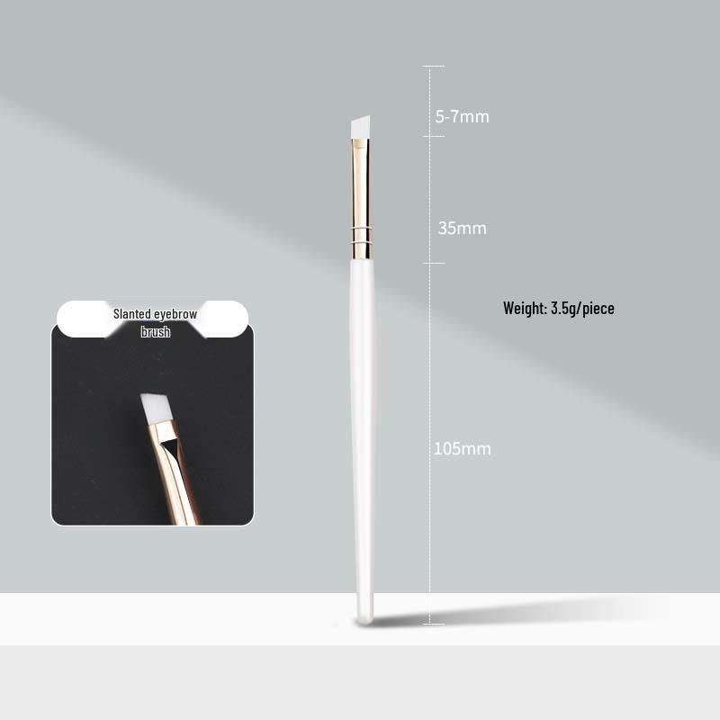 

Набор из 5 кистей для макияжа для начинающих: Тональная основа, Консилер, Скошенная кисть для бровей, Кисть для теней и Детальная кисть для глаз цвета молочно-белый