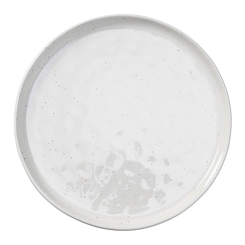 Steak Plate Simple Style Ceramic Plate Household Restaurant Round Vegetable Plate Tableware Plate Large Plate Pasta Plate