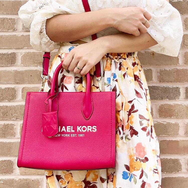 New MICHAEL KORS Leather Handbag, Crossbody Bag Small Women's Rose 35S2G7ZC5L-936