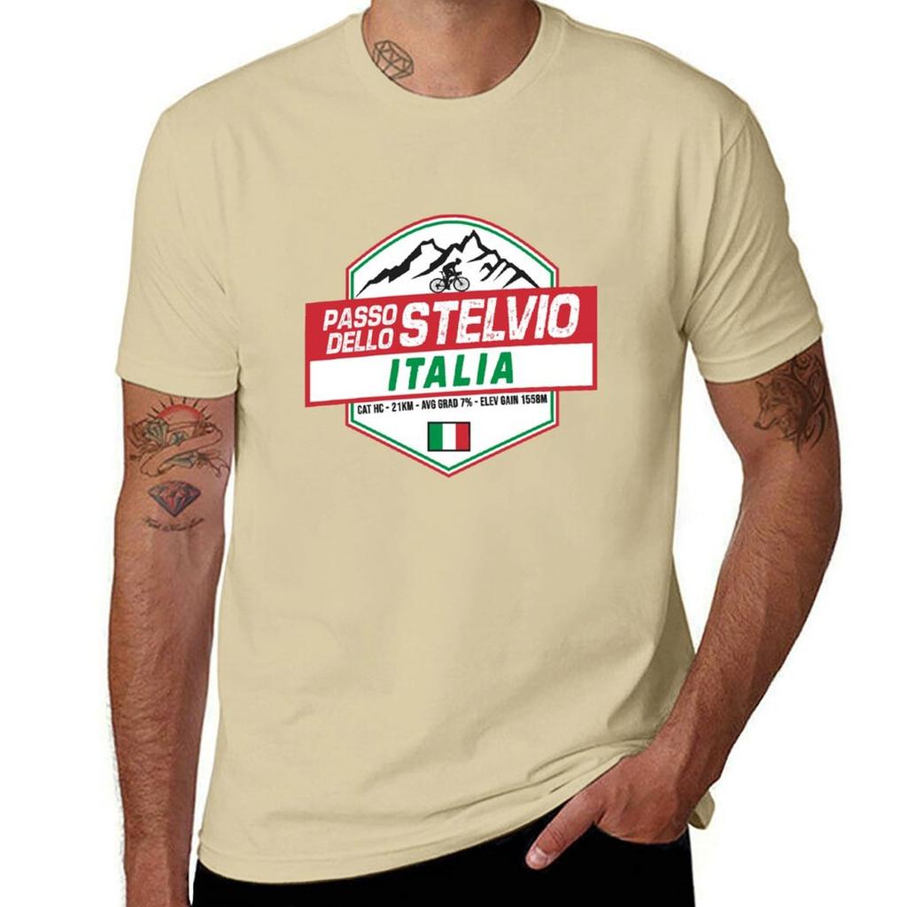 Πέρασμα Stelvio Ποδηλασία Ιταλία T-shirt Απλό Προσαρμοσμένα Ρούχα Hippie Ρούχα Unisex Ρούχα