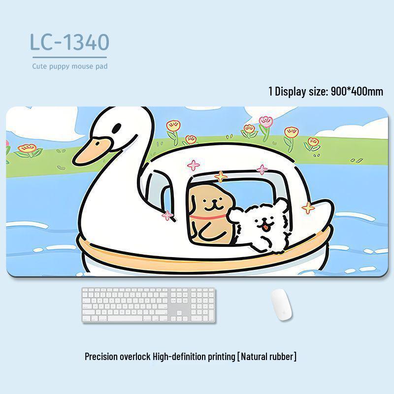 Extra-Large Heated Anti-Slip Cartoon Mouse and Keyboard Pad - Comfortable Desk Pad for Office & Gaming