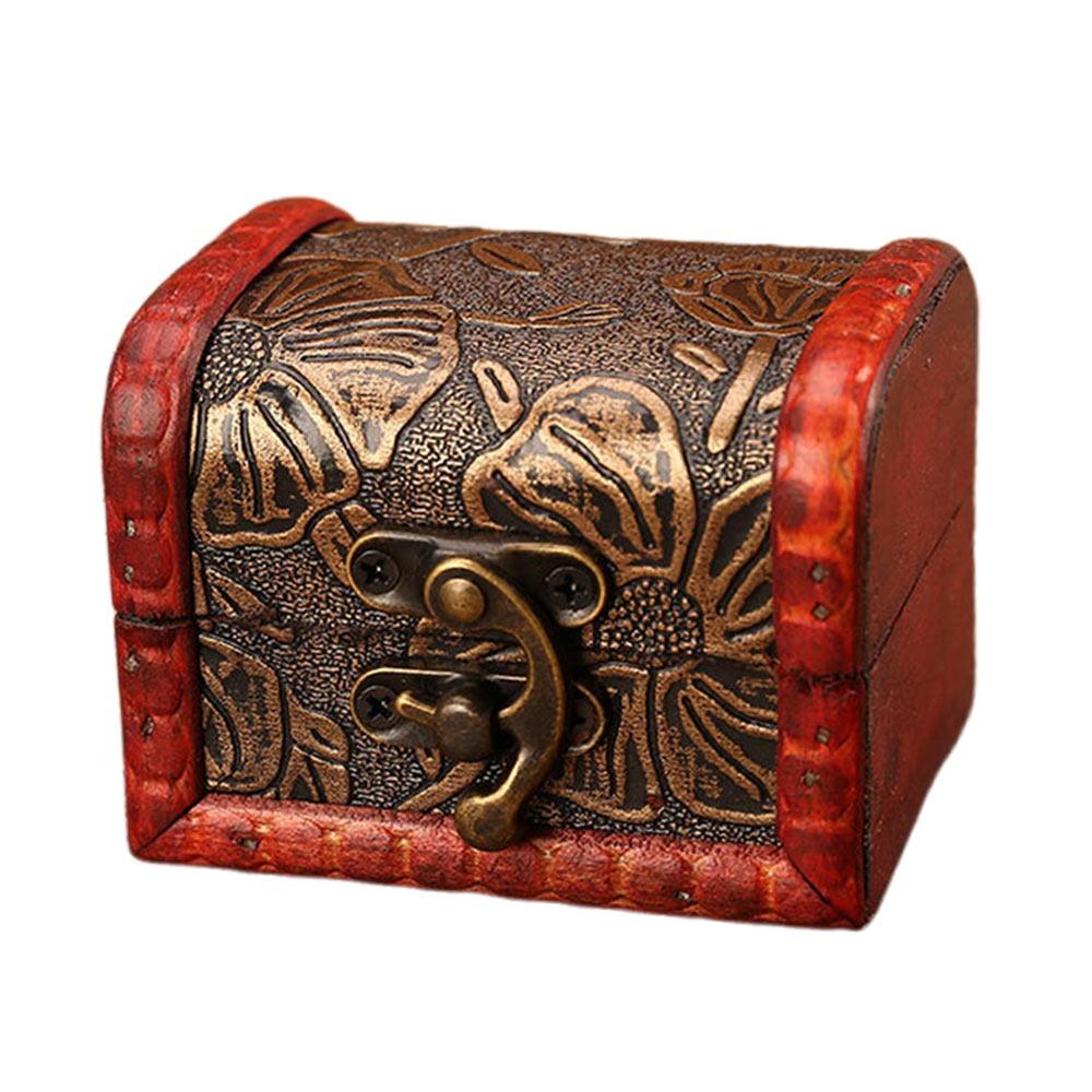 Retro Wood Storage Box Chinese Style Treasure Box Vintage Vintage Mini Box Home Decoration