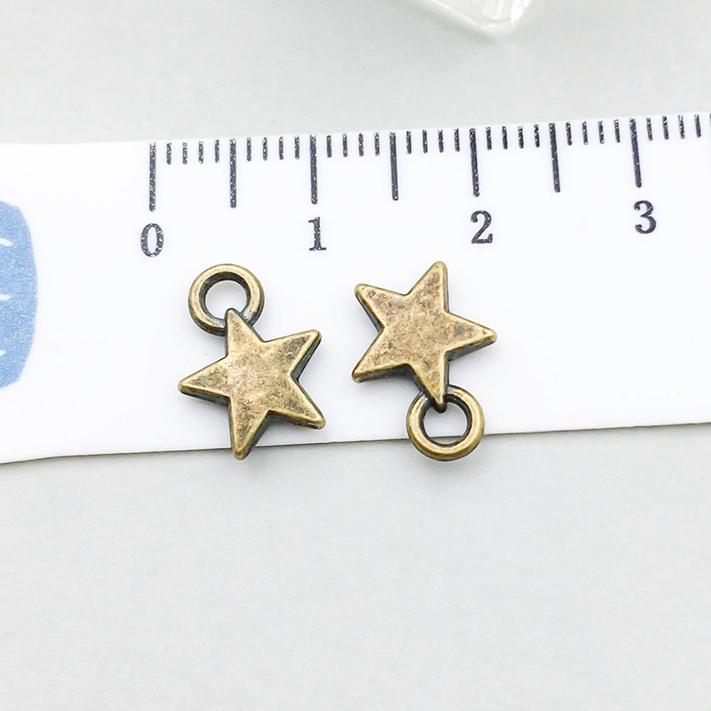 100-Piece Five-Color Alloy Sun, Moon, and Star Pendant Charms for DIY Jewelry