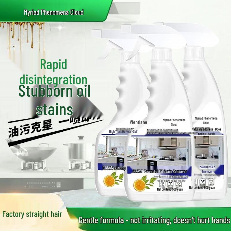 Powerful Kitchen Range Hood Oil Stain Remover and Degreasing Foam Cleaner