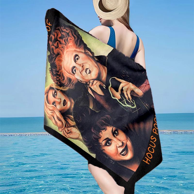 Hocus witch Halloween Magic Beach Towel, Super Soft Microfiber, Gift for Her/Him, Birthday, for Pool, Beach, Travel, Home Decor Fan gifts