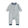 MUJI Baby Brushed Smooth Knit Long Sleeve Coverall Unisex Baby CC240A4A Navy Border Newborn 60