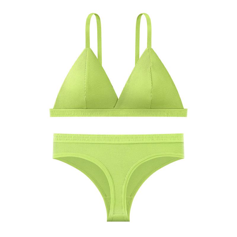 Set Sutien Femei cu Cupă Triunghiulară Franceză Fără Sârmă - Bretele Subțiri, Respirabil și Confortabil