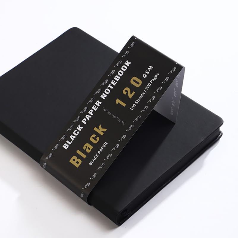 STOBOK Notizbuch aus schwarzem Papier A5-Größe Memo mit schwarzem Papier Zeichenpapier mit schwarzem Papier Aquarellpapier Graffiti-Notizbuch Kostenloses Notizbuch Hochwertiges Papier Für