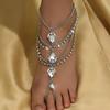 Multi Layer Copper Claw Chain Anklets Beach Banquet Party Jewelry Fashion Water Drop Foot Chain