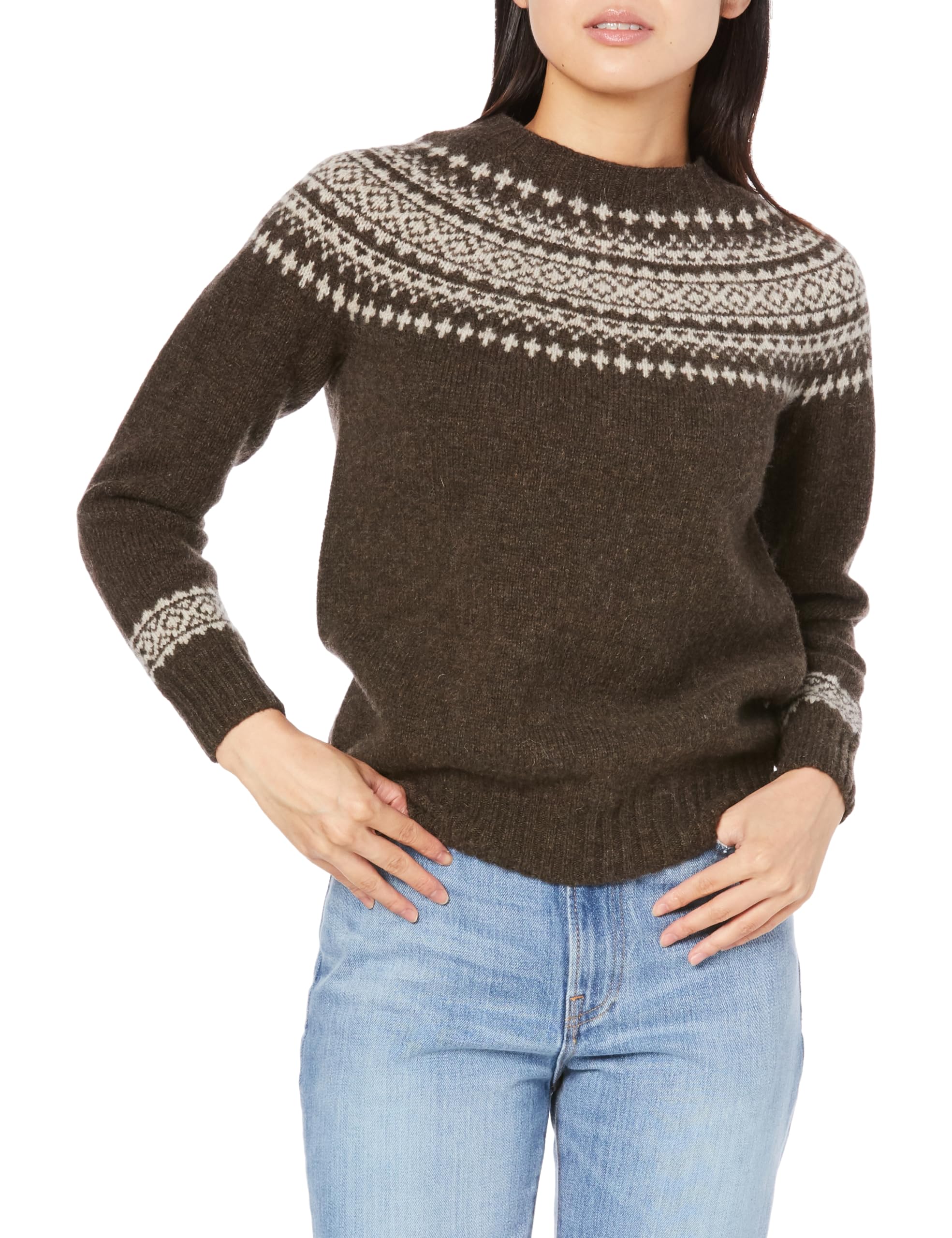 

Джемпер с узором кокетки от Harley of Scotland цвета женского моль/бежевого