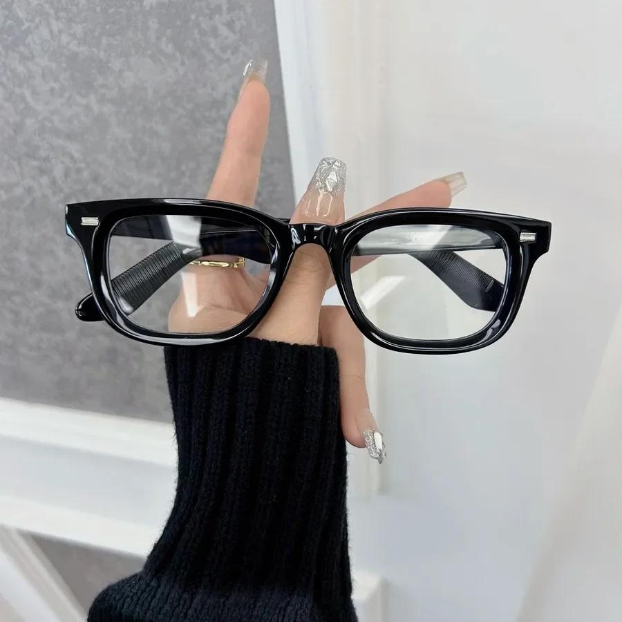 Модные винтажные квадратные очки с прозрачными линзами, классическая оправа, мужские элегантные очки, мужские женские очки с прозрачными линзами