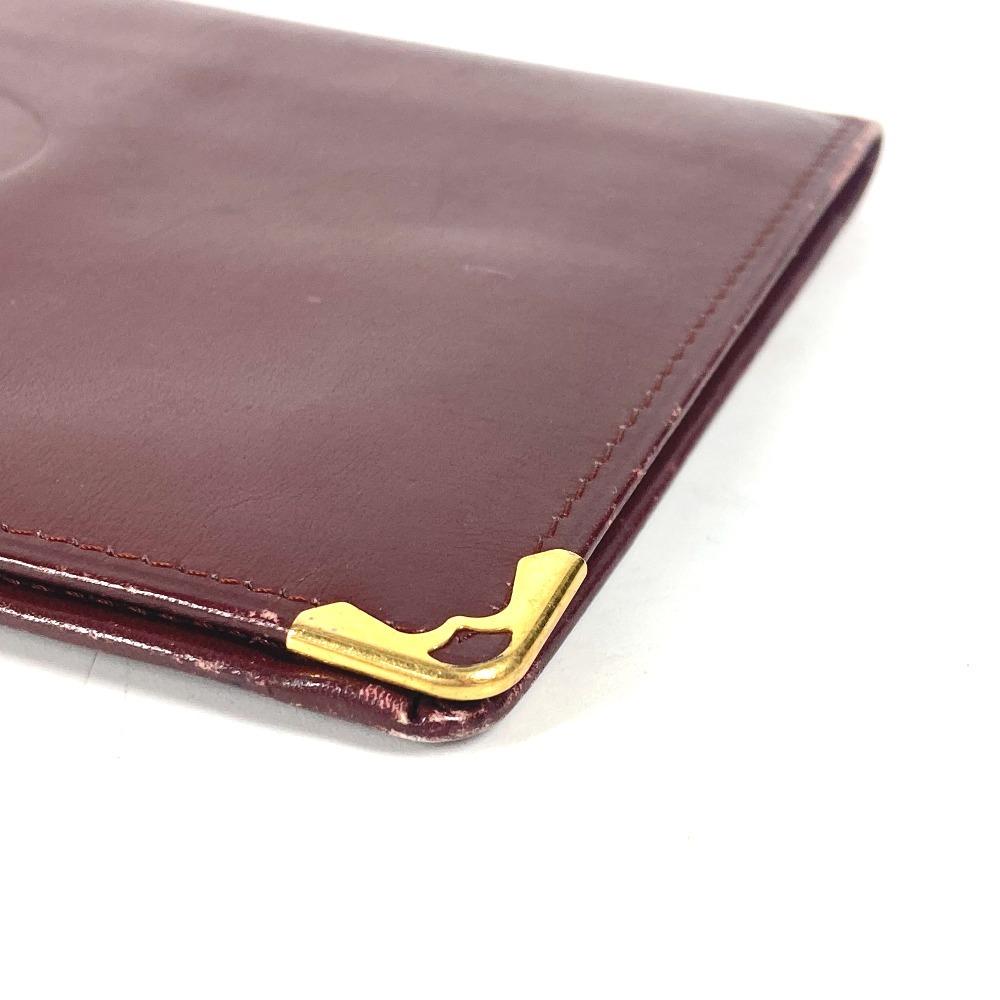 CARTIER Must de Line logo wallet Long wallet Long Wallet Leather wine-red