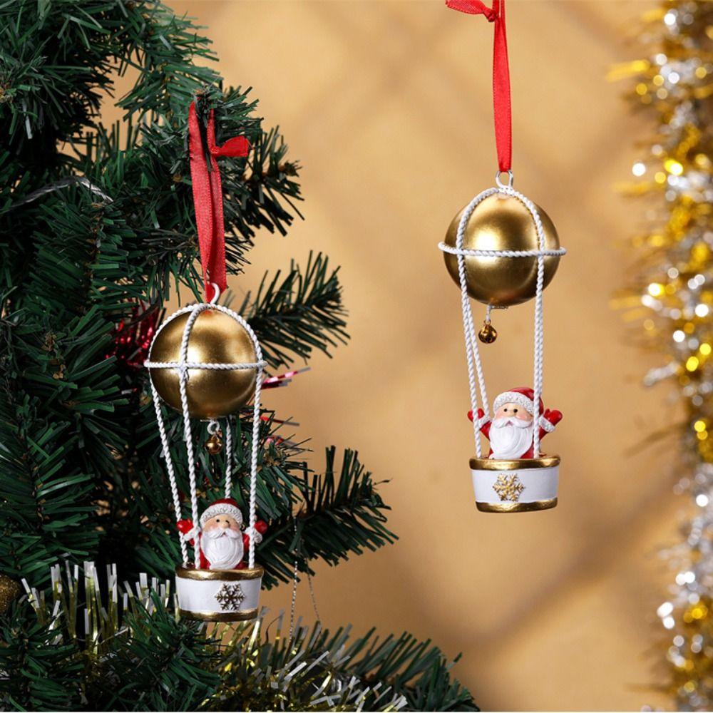 with Bell Christmas Hanging Elk Hot Air Balloon Xmas Ornament Ball Cute Xmas Decor New Year Party