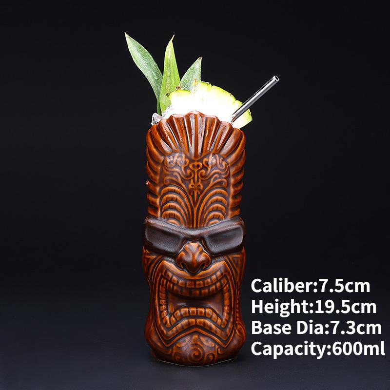 Tazza Tiki Tazze da Cocktail Hawaiane Tazza Divertente in Ceramica Creativa Tazze Tiki Tazza da Birra per Bevande Tazza da Vino Strumenti per Bar Regalo per Amici