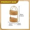 Cesta de Armazenamento Decorativa Feita de Rattan Sintético com Alça, Pendurada Feita à Mão para A