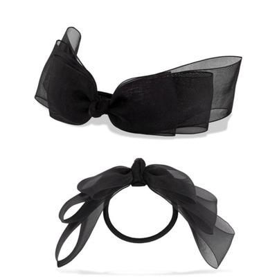 ELLEHAIR Black Ribbon Hair Scrunchie ELSC006