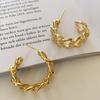 Simple Chain Earrings Ring Gold Metal Round Hoop Earrings Fashion Circle Hoops Statement Earrings For Women Party Jewery