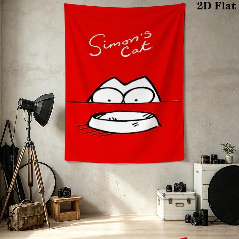 Simon'S Cat Wall Tapestry Aesthetic Wall Hanging Printed Fabric Blanket Decorative Tapestries For Bedroom Living Room Home Decor
