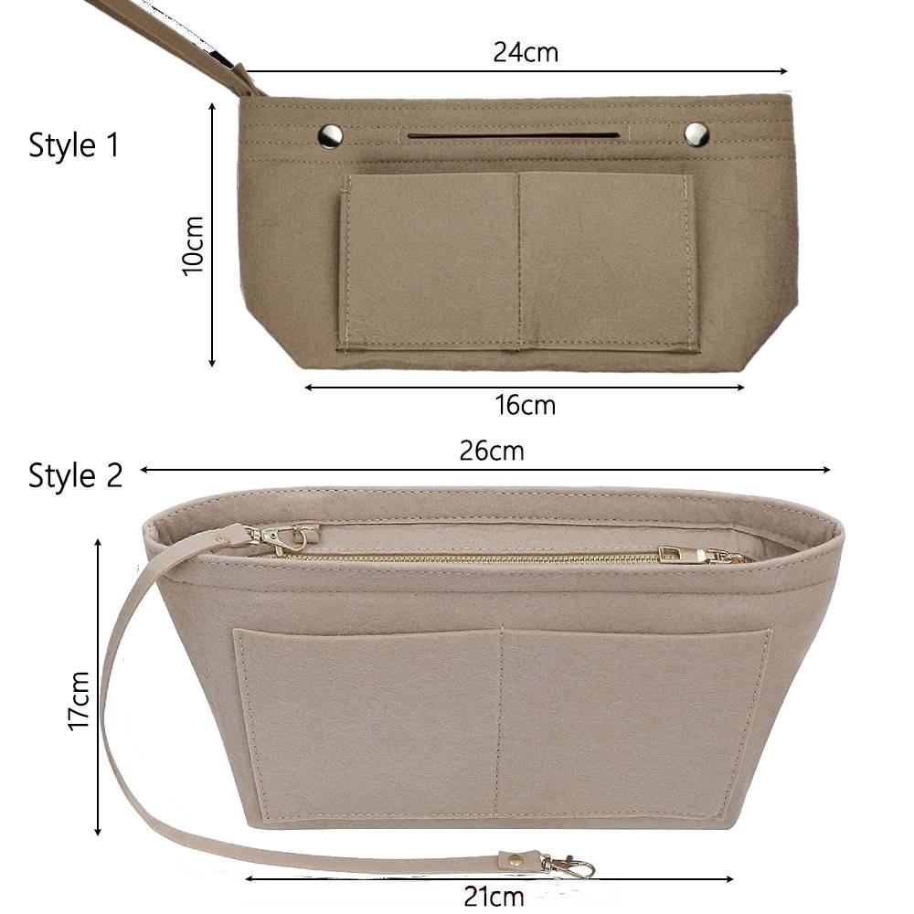 New Soft Felt Insert Bag Multipocket Large Capacity Women Useful Bag Handbag Rectangular Foldable Cosmetic Bags Beach Holiday