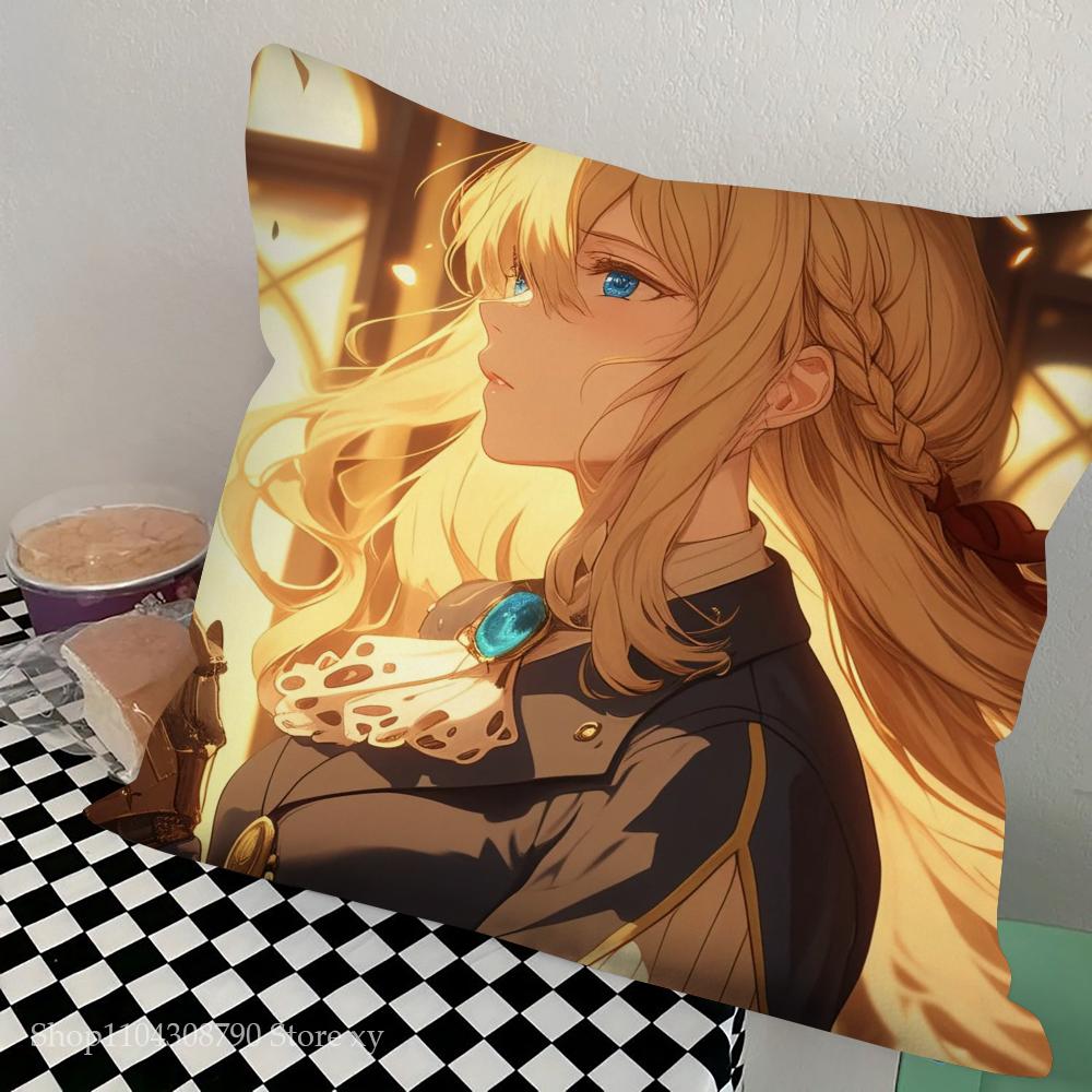 Violet Eternal Garden Animated Movie Pillow Case Square Pillow Bedroom Sofa Leisure Comfort CushionCarLivingRoom Home Decoration