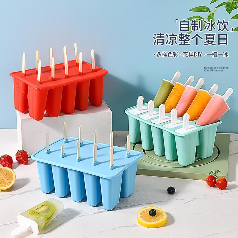 Popsicle molds 4-12 Pieces Popsicle Molds Silicone BPA  Ice Pop Easy Release Popsicle Mold 10 sticks Ice Pop Easy Release Mold