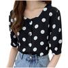 Blouse Women's Fashion Casual Short Sleeve Polka Dot O-n