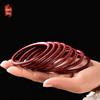 Natural Cinnabar Bangle: Purple Gold Sand Heart Sutra Design for Women