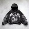 6xl Retro Gothic Evil Angel Print Hip Hop Hoodie for Men Y2k Punk Casual Loose Pullover Women Streetwear Sweatshirt Hoodies