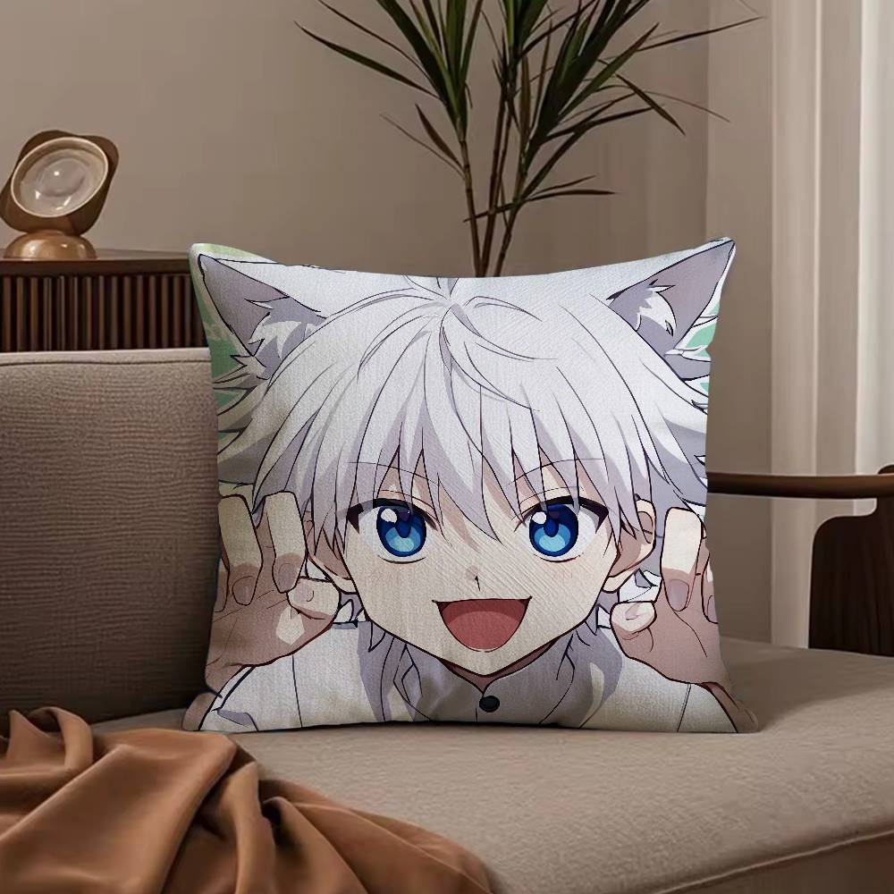 Аниме H-Hunter x Hunter Наволочка Противопылевой клещ Наволочка Невидимая молния шелковистый короткий плюш Чехол для подушки дивана 30cmx30cm