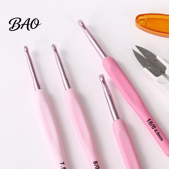 Crochet Hook Set Pink Ergonomic Hooks Set, Needles Kit with Soft Grip Handles, Crocheting Tools for Projects Includes Scissors & Storage Case,