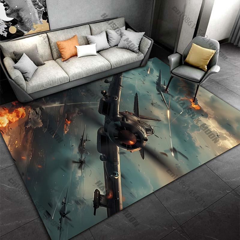 Aerial combat intense war scene carpet Yoga living room room decor children's crawling mat doormat area rug games mat
