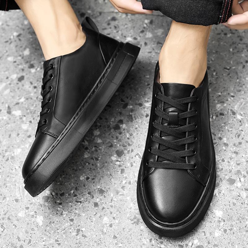 Brand Genuine Leather Mens Shoes Fashion Outdoor Flat Designer Sneakers Casual Leather Walking Shoes Tennis Masculino Board Shoe