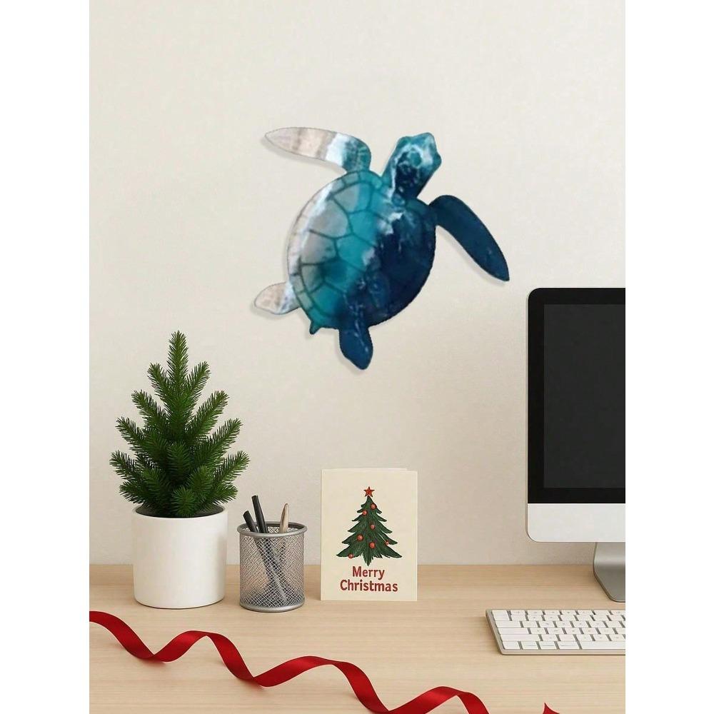 Metal Wall Art Sea Turtle Ocean Decor Tropical Beach Theme Home Wall Hanging for Kids Room Coastal Living Space Nautical Interior Decoration