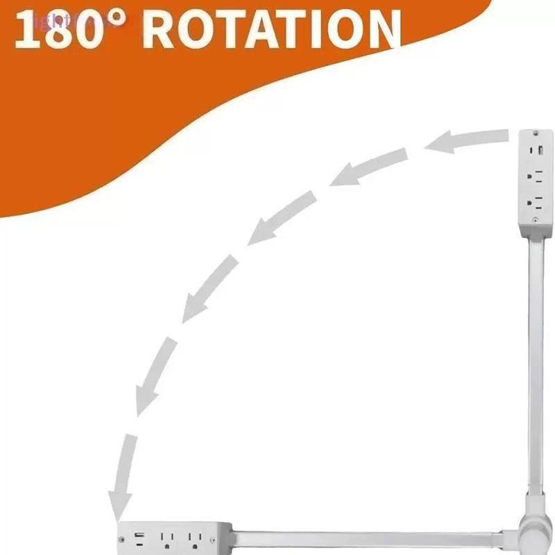 Home Office Elektrischer Wandstecker Drehbar Steckdosen-Verlängerung Verstellbare Länge Steckdosen-Verlängerung Steckdose