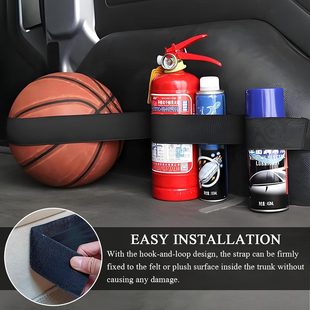 4pcs Adjustable Trunk Organizer with Non-Slip Straps, Car Cargo Organizer To Secure Items, Keeps SUV Hatchback Tidy