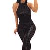 Women O-Neck Sequin Off Shoulder Sleeveless Rompers Jumpsuit Playsuit 