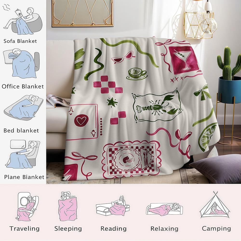 Chic Lifestyle Motifs Flannel Blanket Warm Soft Halloween Christmas Couch Warm Cozy Decorative Decor Gift For All Season