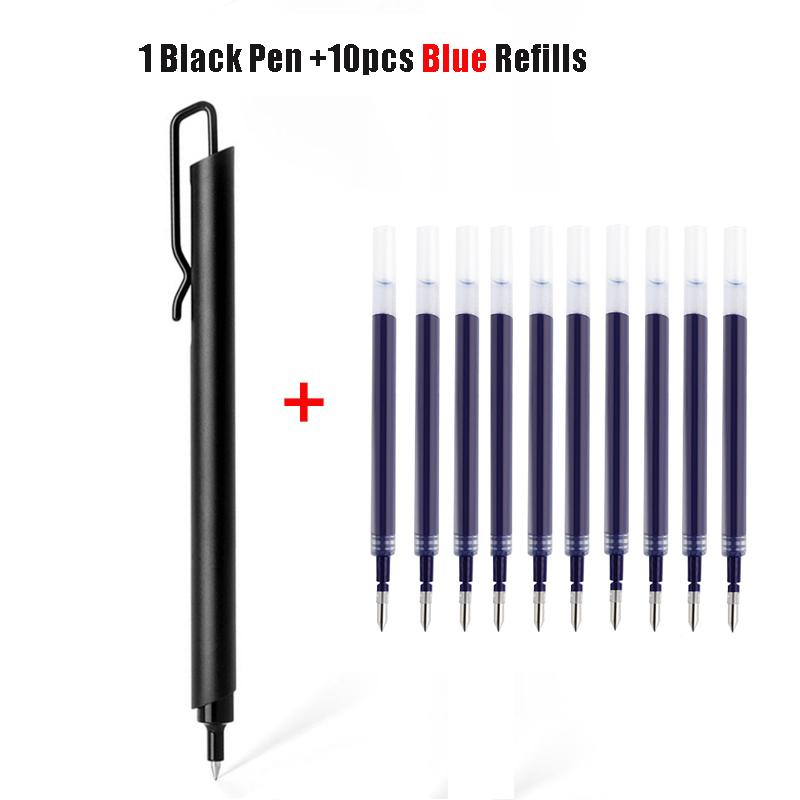Kaco Metal Gel Pen 0.5MM Black Ink Refills Luxury Ballpoint Pens Business Signature Stylos Pen Holder Design Stationery Supplies