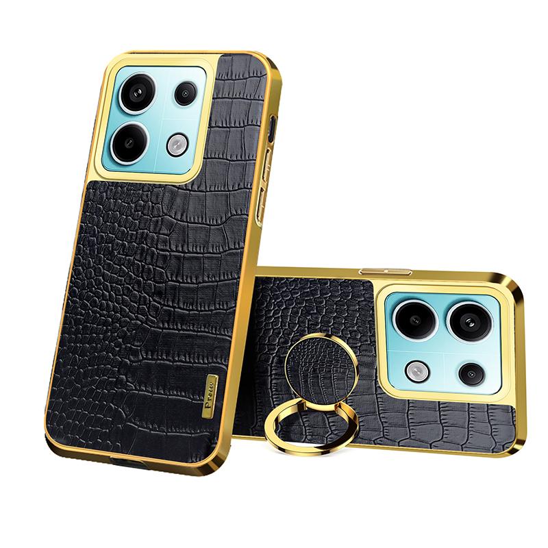 360°Rotating Metal Ring Car Holder Leather Shockproof Phone Case For Xiaomi 11T 12T Pro Redmi Note 13 13C 12 S 12C 11 10 9 8 Pro